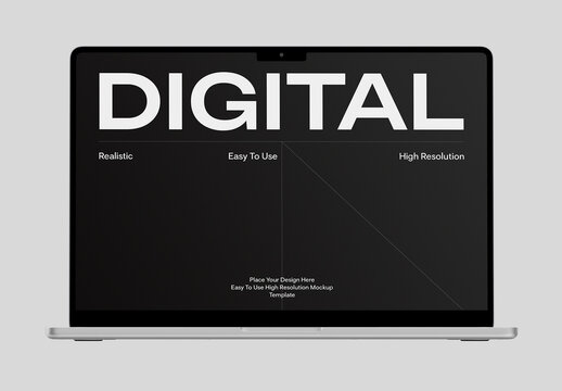 Laptop Front View Screen Mockup