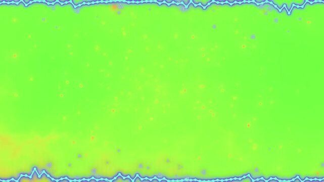 Abstract wave frame borders a green screen background with a fluid ripple effect that creates a dynamic visual transition suitable for creative video projects and digital presentation content design.
