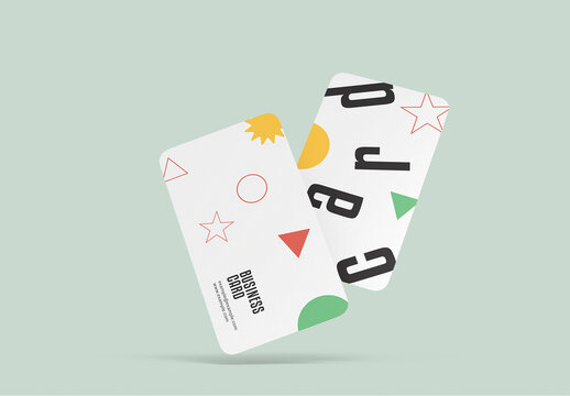 Rounded Business Card Mockup Set
