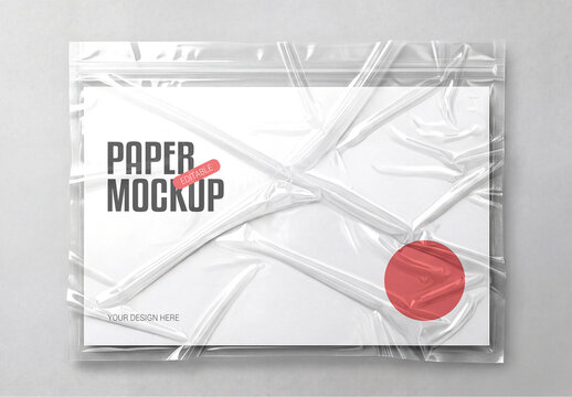 Paper Mockup in Plastic Ziplock Bag