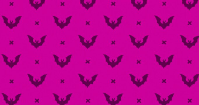Bat Hand-Drawn Pattern pink background