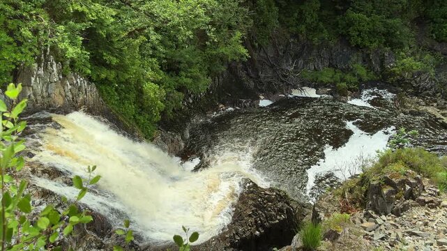 Rhaeadr Mawddach Waterfall, Coed y Brenin Forest, Snowdonia National Park, North Wales, UK