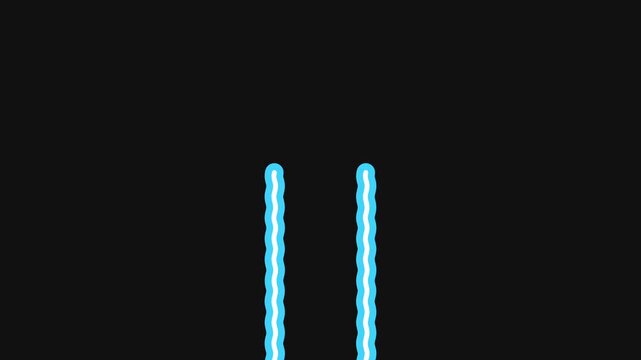 2D Cartoon Crying Blue Waterfall Tears Animation on Black Background