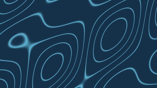 Blue topographic contour lines flowing slowly, minimal seamless loop pattern background