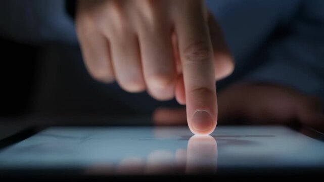Close-up hand holding glowing red crystal ball on dark surface fingers