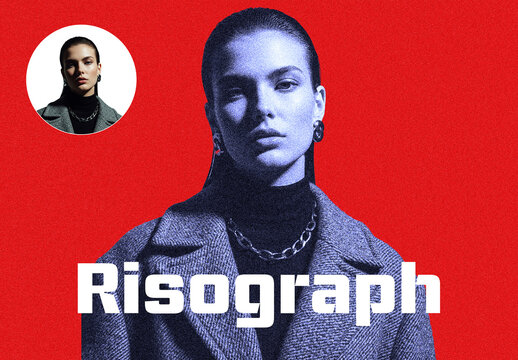 Risograph Printing Effect Mockup