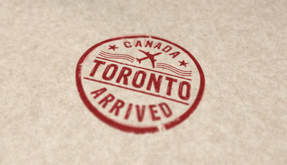 Obraz premium Toronto arrived stamp and stamping