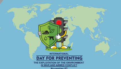 Fototapeta premium International day for preventing the exploitation of the environment in war and armed conflict