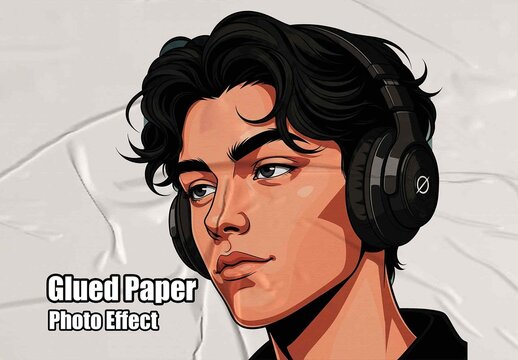 Glued Paper Photo Effect