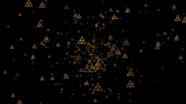 A multitude of outline triforces looming toward the viewer alpha channel