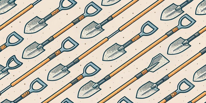 seamless pattern with shovel