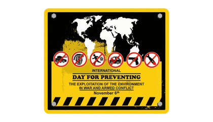 Fototapeta premium International day for preventing the exploitation of the environment in war