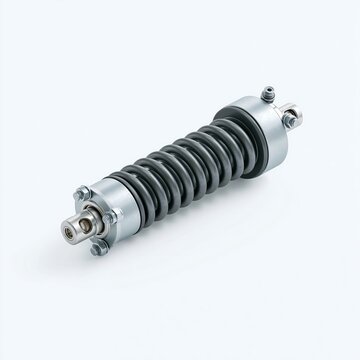 A sleek metallic spring coiled in a smooth curve against a neutral background