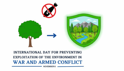 Fototapeta premium Environmental protection concept for international day for preventing the exploitation of the environment