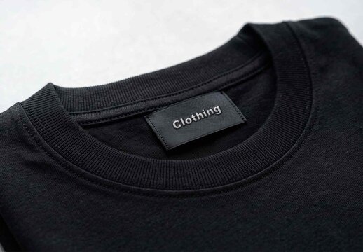 Fabric Neck Tag Logo Mockup