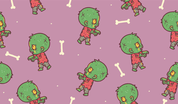 Zombie pattern background vector design