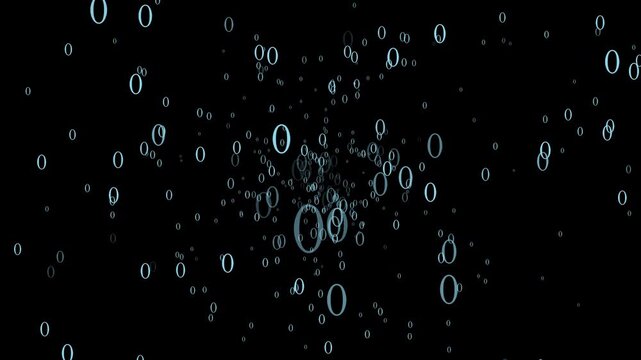 A multitude of the number 0 looming toward the viewer alpha channel