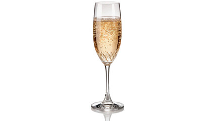 Elegant crystal glass filled with sparkling champagne isolated on transparent background © novomir-png