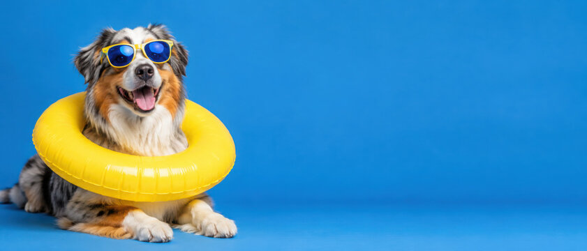animal cat and dog summer holiday, with generative ai