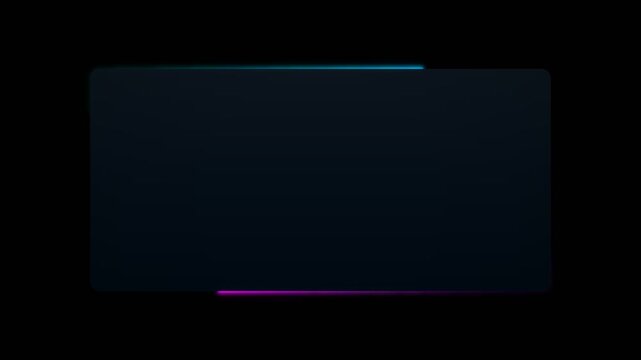 Minimalist Dark Corporate Tech UI Frame Neon Glowing Border Card Video Loop