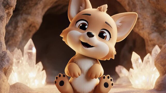 Cute playful puppy with big eyes and floppy ears sitting on wooden floor animal