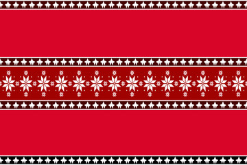 Fototapeta premium Seamless Red Winter Snowflake Border Pattern with Traditional Decorative Ornament