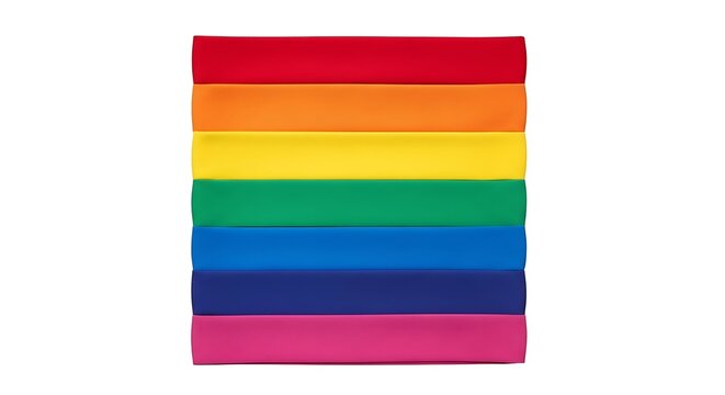 Bright rainbow colored horizontal stripes stacked in a square pattern representing diversity and pride celebration