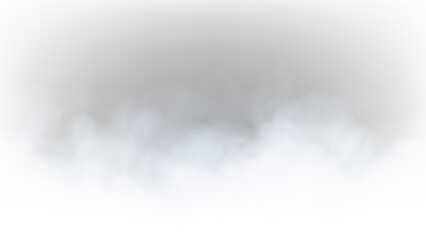 Soft gray clouds drift gently across a transparent background during a quiet time in nature © Liubov