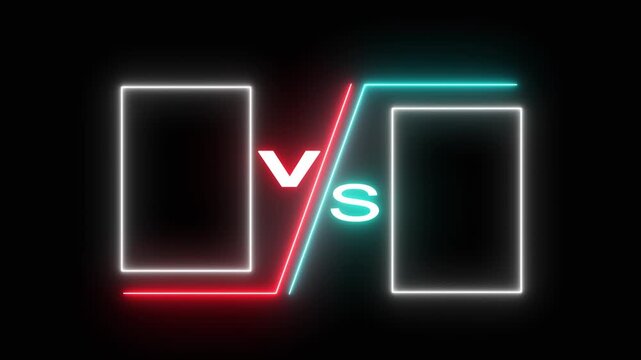 Vs versus neon red and blue versus neon battle battle animation
