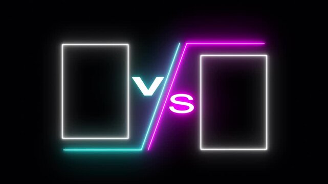 Vs versus neon red and blue versus neon battle battle animation