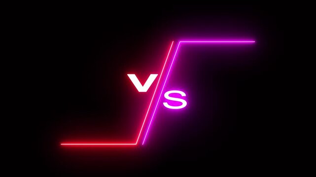 Vs versus neon red and blue versus neon battle battle animation