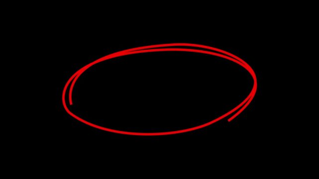 hand drawing circles animation on black background.4k video animation