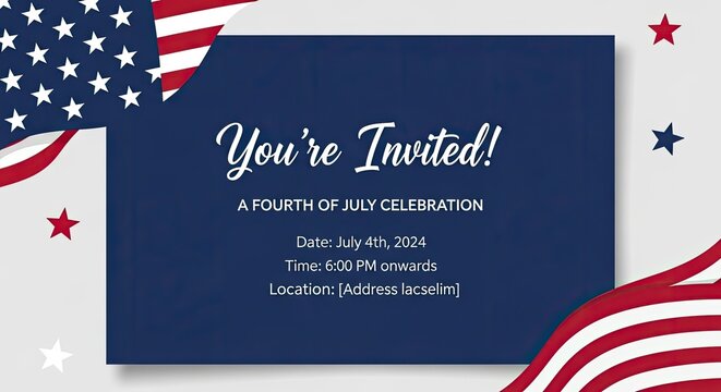 Elegant Independence Day celebration invitation card template.