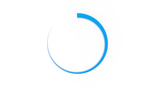 Blue gradient circle ring on transparent background, minimal loading indicator overlay element