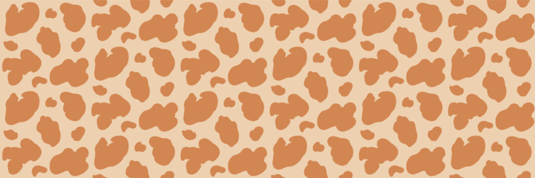 Boho seamless beige pattern with dalmatian print motif in terracotta. Organic spot in seamless boho vector for interior design. Earth dog and giraffe skin in warm desert surface and textile