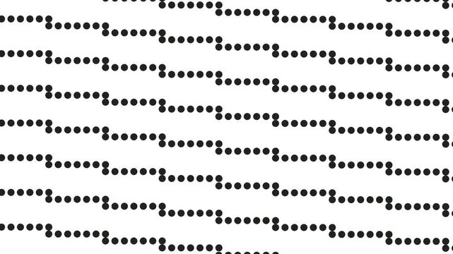 Animation of the movement of short lines in the form of a ladder, consisting of molecules or atoms.