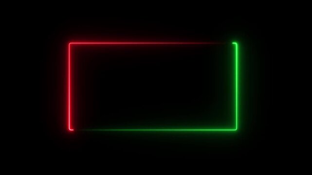 Animation of glowing neon rectangles abstract background. abstract glowing blue neon rectangle border frame. tow ton rectangle picture frame concept.