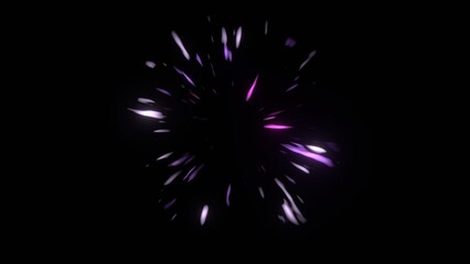 Fototapeta premium Light streaks and motion blur, futuristic energy and speed concept, dynamic purple and white particles on black background, abstract, glow, effect