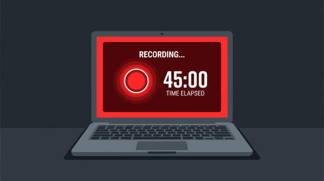 Digital Recording Timer Display in Modern Style or Tech-Inspired Countdown Clock Screen for Videoing or Streaming