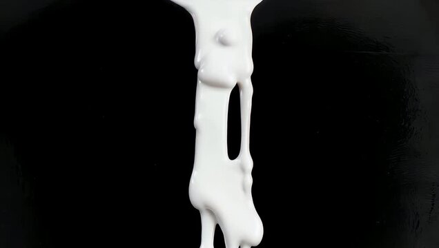 Minimalist 4K slow motion macro shot of a single thick white paint stroke dry brushed across a dark textured board showing high contrast and substantial blank area for modern graphic overlays