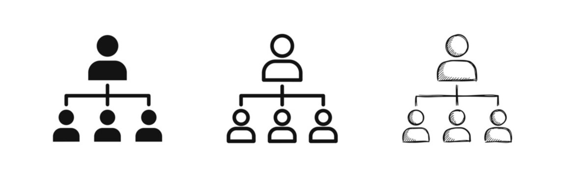Corporate hierarchy organizational structure icon set