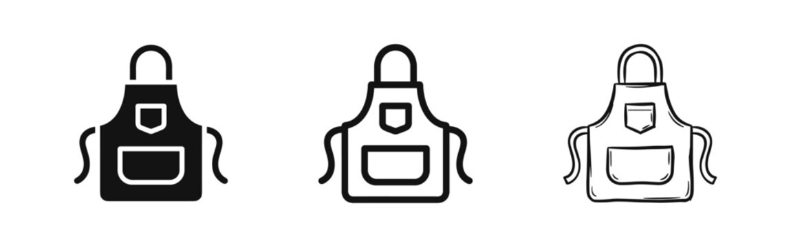 Kitchen apron icon, cooking, culinary arts, and housekeeping concept