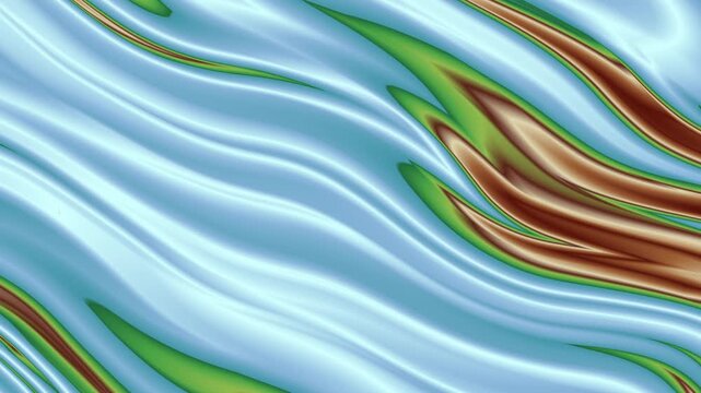 Aesthetic Ocean Mist Blue Watercolor Splash Texture Natural Mineral Copper Sand Vein Loop