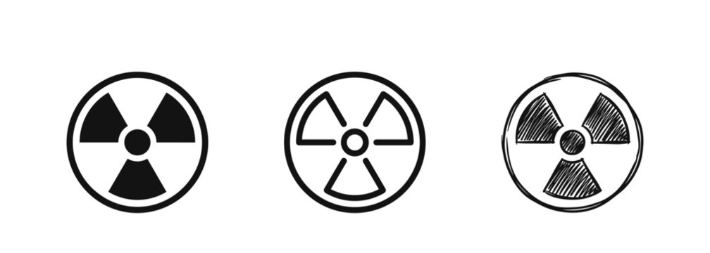 Nuclear Radiation Hazard Warning Symbol Set