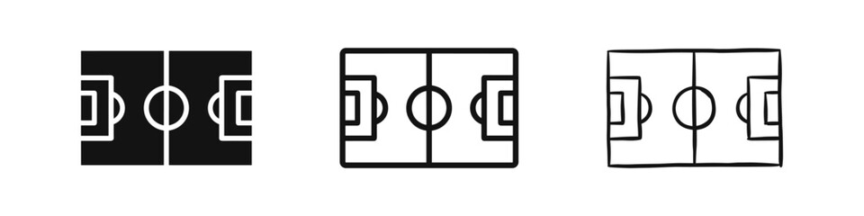 Soccer field or sports pitch icon set for team sports © drawing lines