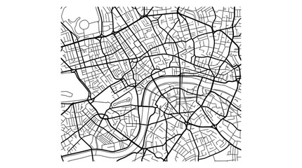 Obraz premium Abstract London City Map, Black and White, Urban Street Network