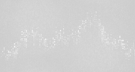 Abstract grey dotted financial graph chart grunge minimal background. Vector grainy noise design © saicle