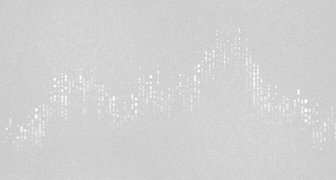 Abstract grey dotted financial graph chart grunge minimal background. Vector grainy noise design