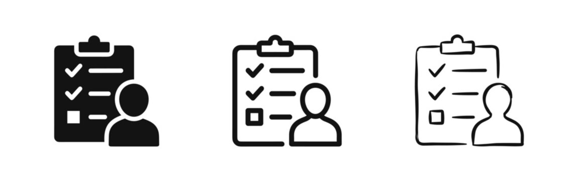 Task list or checklist icon with user avatar set