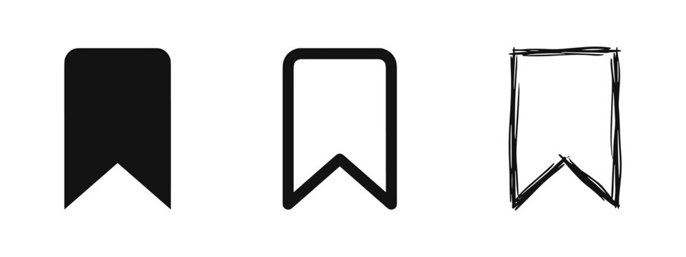 Bookmark ribbon tag icon set for web and interface